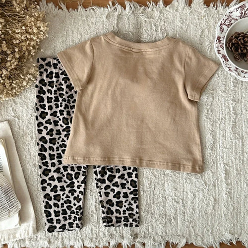 2026 Summer Leopard 6M-3T Kids' Sets and Outfits Fashionable Children Clothes Korean Style Shorts Girl Baby Suits